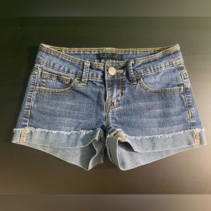 Black Crystal Denim Jean Shorts- Size 0.